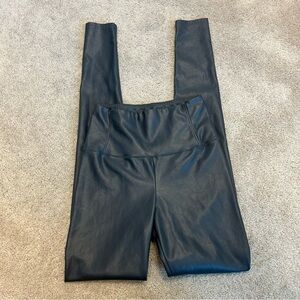 Aritzia Wilfred Free grey Slate blue Daria faux leather high rise leggings Sz S